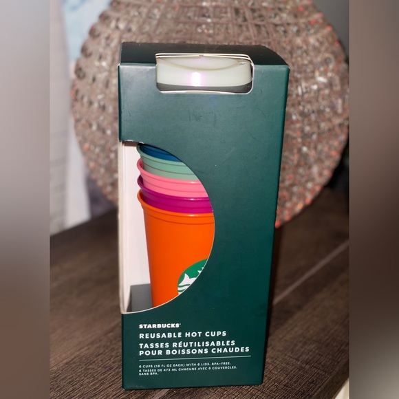 Starbucks Fall 2022 Six Reusable Plastic Hot Cups New in Box - Picture 7 of 7